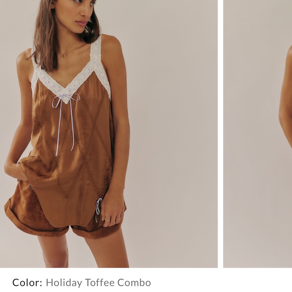 Free People Brown and White Tunic Top